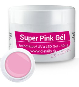 SuperGél - ružový - jednofázový UV a LED Gél - 50ml